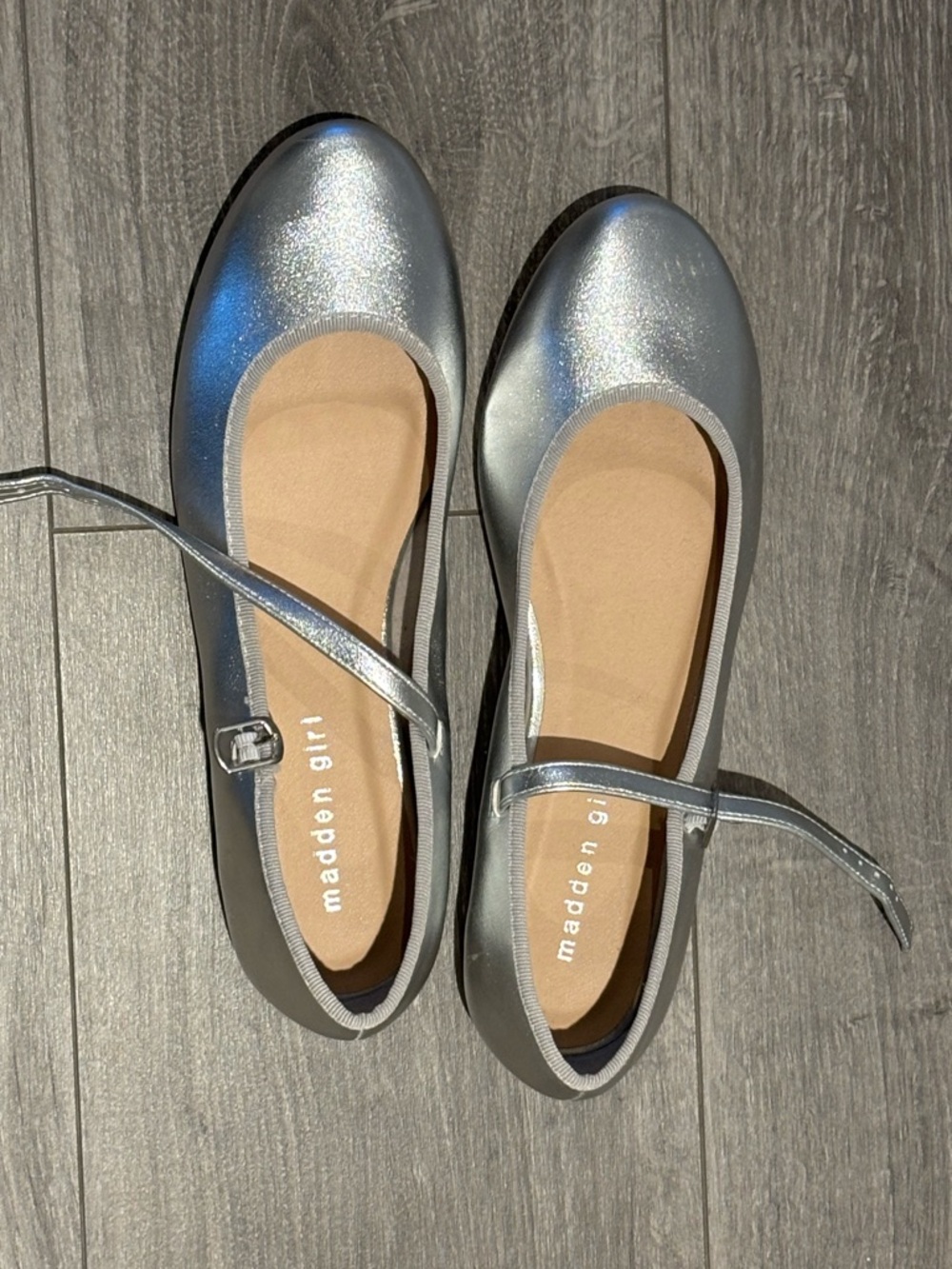 Madden Girl Silver Ballet Flats